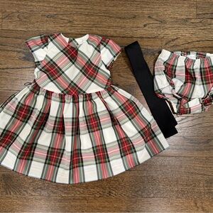 Ralph Lauren kids- plaid dress with bow and bloomers- Christmas dress - 6M baby